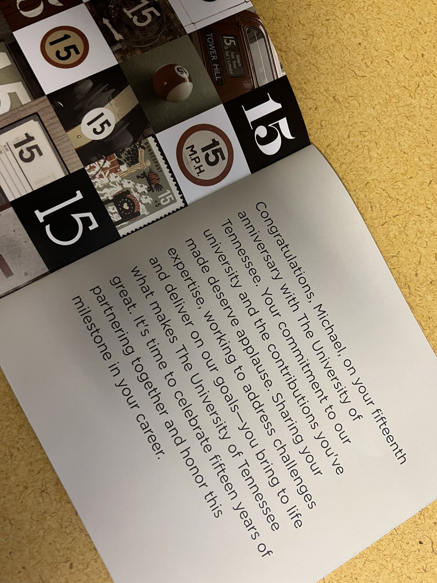 Celebrating my fifteenth anniversary at Tennessee. Not sure how that’s possible!