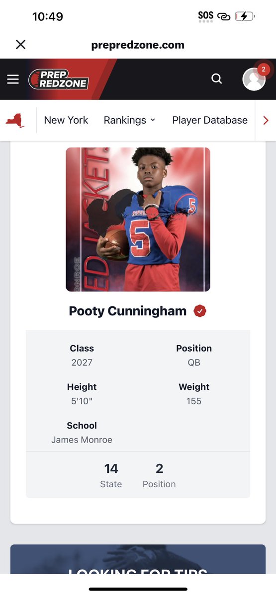 PootyCunningham's tweet photo. Appreciate being recognized as the #2 QB in the State for the class of ‘27. Looking forward to the season. Ⓜ️ business. 
@CoachPickOC @CTC4CHANGE @RoeFootball_ @PrepRedzoneNY @GregCTC585 @PRZCaleb @HouseofRocSport @QBHitList https://t.co/z2r9RF7uJv