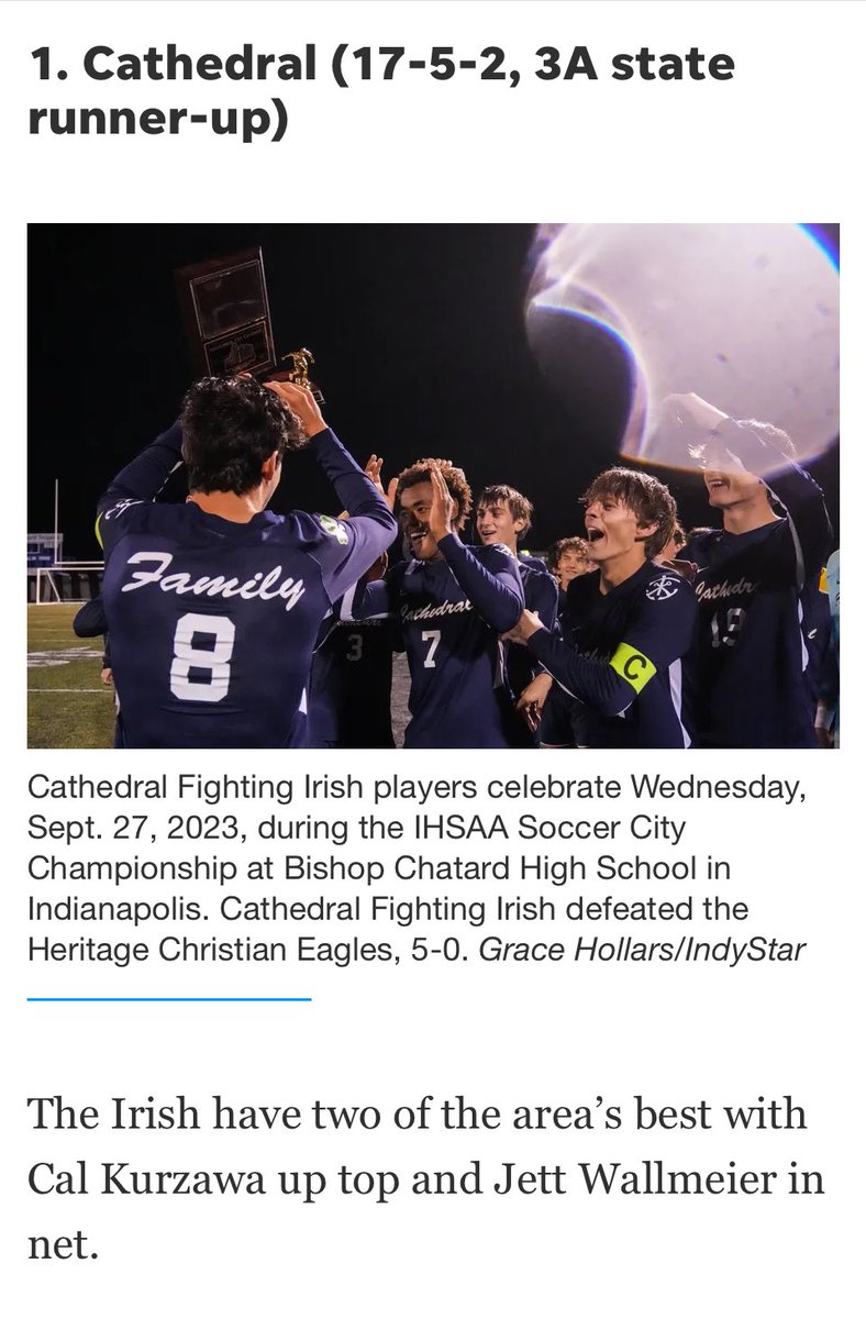 chsirishsoccer's tweet photo. Look at those Irish boys…ranked #1 in the state of Indiana. 
You’ll see what they’re talking about soon enough ☘️
#GoIrish
@gochsathletics 

https://t.co/WBZ32q5yxb https://t.co/2JMfMOcR5m