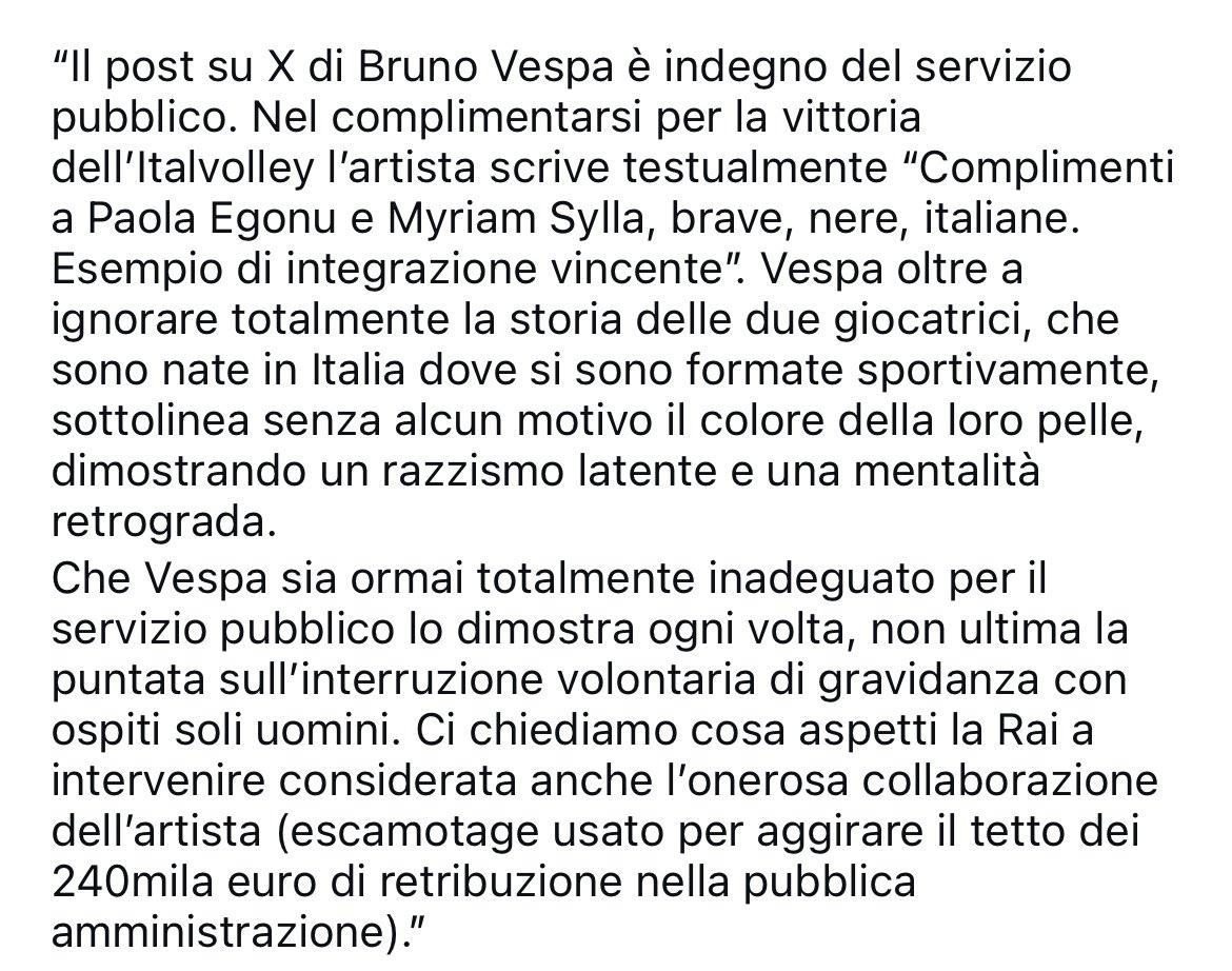 lisameyerildra1's tweet photo. Condivido la risposta di Usigrai al deplorevole post di 
#BrunoVespa https://t.co/evdIiL5vrq