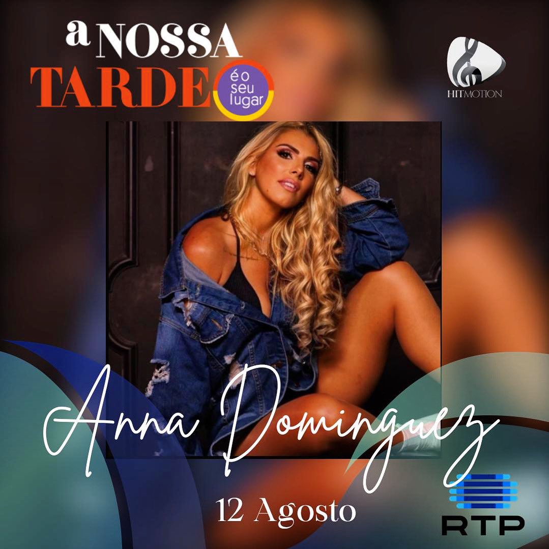 🚨Está de volta dos Estados Unidos a nossa @annadominguezoficial ... Não percam amanhã á tarde na @anossatarde.rtp ... Pronta para vos cantar os seus novos temas. O furacão voltou!!! 

@hitmotion.music 
<a href="/rtppt/">RTP</a> 
@anossatarde.rtp 

#annadominguez #singer #promo #rtp #anossatarde
