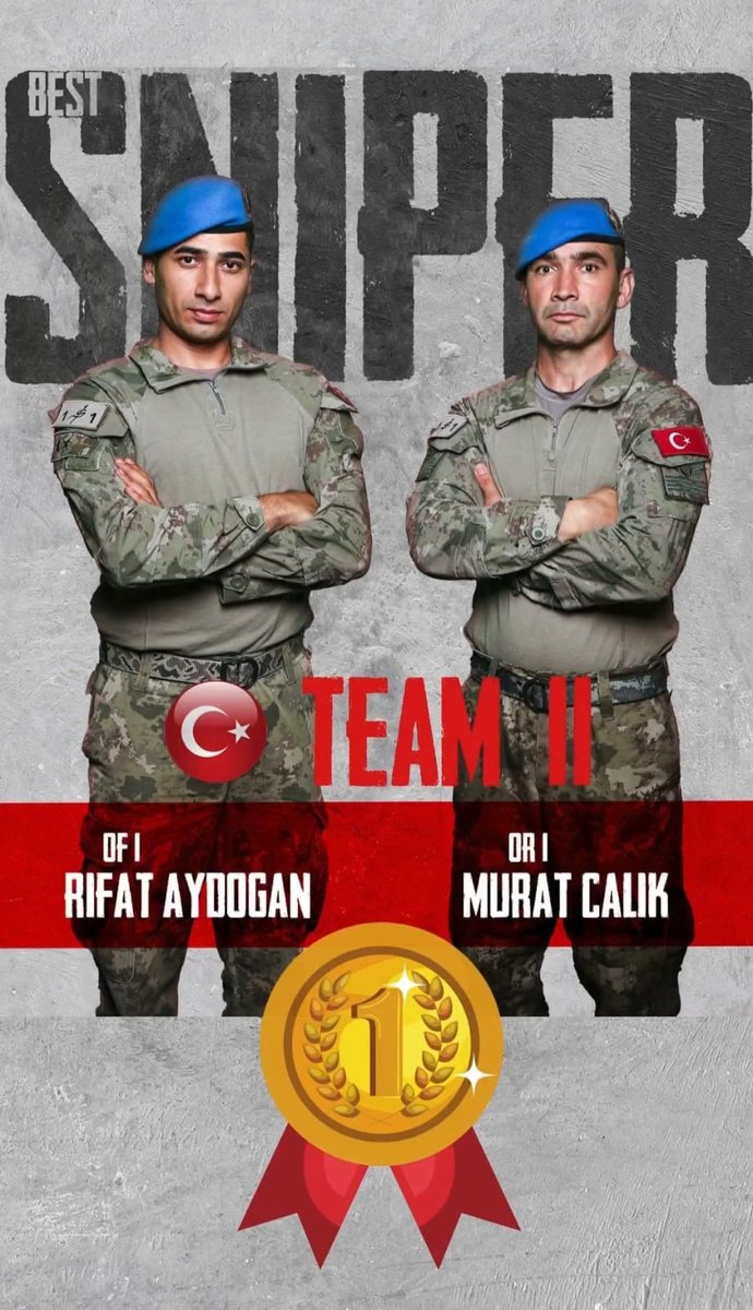 Avrupa'da En İyi Keskin Nişancı Yarışması'nda Türk Kara Kuvvetleri ekibi birinci oldu.

▪️Türk Özel Kuvvetleri, ikinci sırada tamamladı.