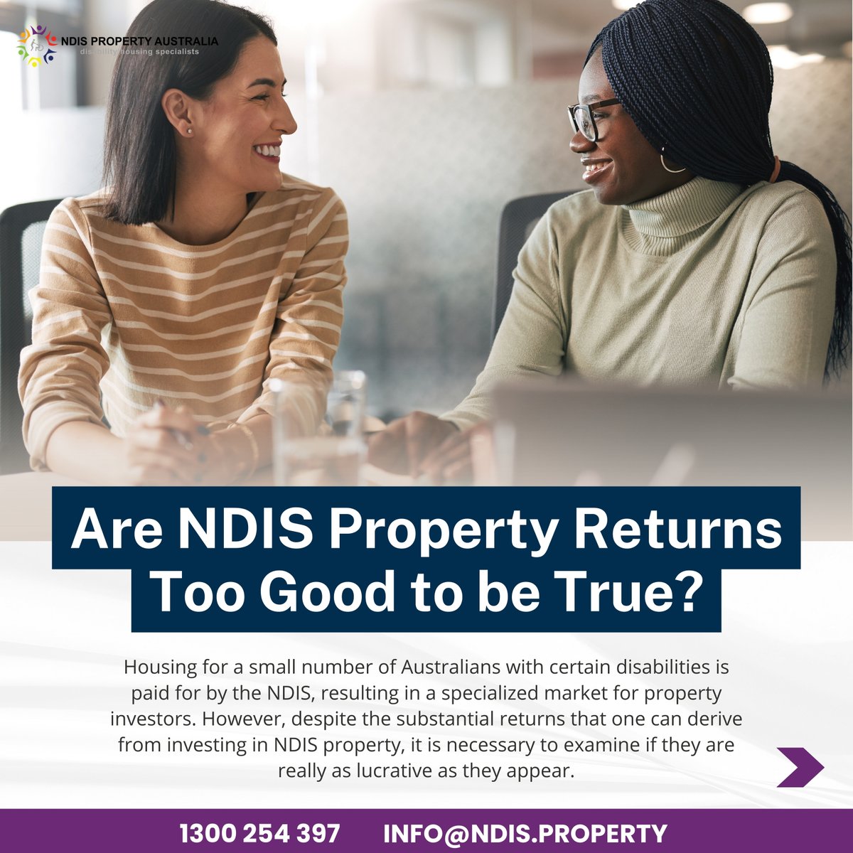 NDISPROPERTYAUS's tweet photo. Are NDIS property returns too good to be true? 

Uncover why these returns might seem extraordinary and the key factors behind them.
 
#NDISInvestment #PropertyReturns #InvestorAlert https://t.co/Rbd36WR2MH