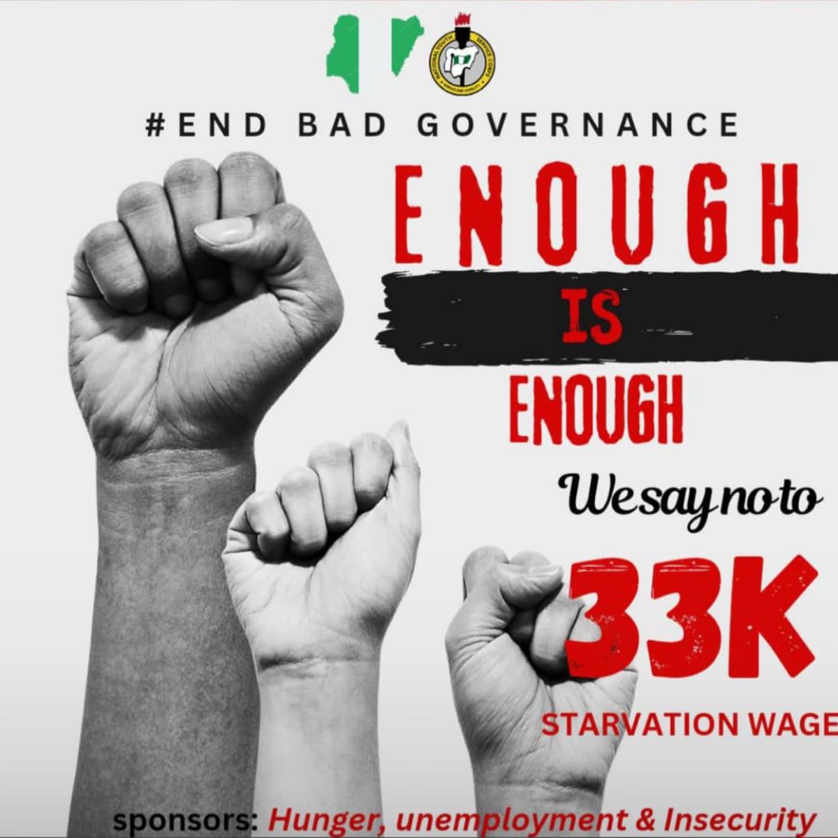 Kante1260's tweet photo. 33k for Corpers in 2024 is EVIL!!!
We are not slaves!!!
We are graduates!!!
Pay us the minimum wage or scrap the entire NYSC!
This is inhuman of Mr. President and the rest of d house of assembly😥

#nysc https://t.co/QOqbn0nbOm