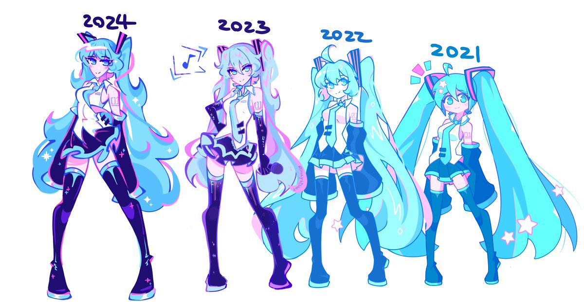 Evolution of Hatsune Miku, I guess