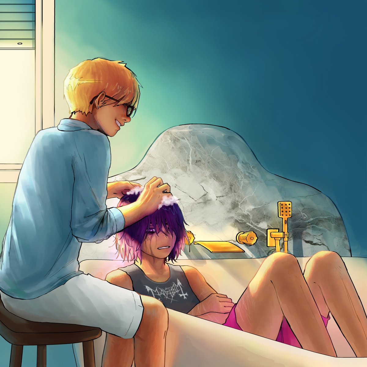 #Monoshinweek2024 Day 5 - heal (that got massively carried away)
I made this piece in collab with @solarflr who made an AMAZING fic based on an extensive brainstorming session we had lol
I'll link the fic in the replies :3