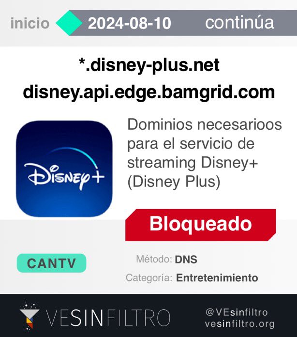 UHN_Plus's tweet photo. 🇻🇪 | ÚLTIMA HORA 

Desde @vesinfiltro, denuncian que el régimen de Maduro en Venezuela está bloqueando los accesos a las plataformas de streaming Max y Disney+. https://t.co/Sy8TQjdyh1