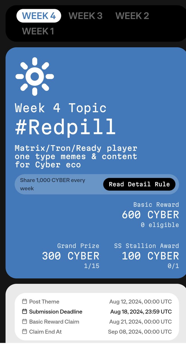 KethanHS's tweet photo. Exited to build on cyber in week 4 @BuildOnCyber @Optimism @Web3WithBinance 
Complete the creative bounties now! #SocialSummer https://t.co/jpKZUzR5Jy