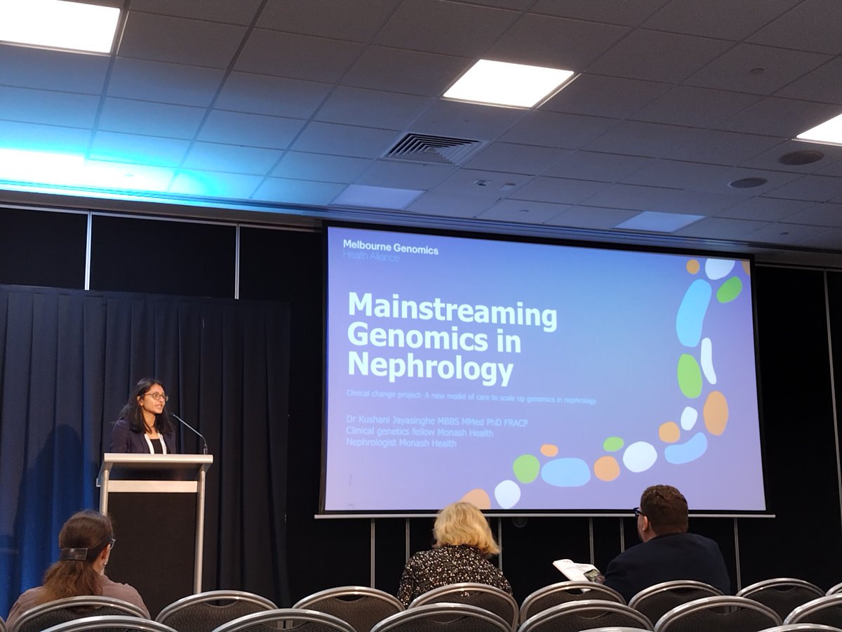 Trang Do, PhD (@trangdo88) on Twitter photo So inspired to learn from Dr Kushani Jayasinghe about all the wonderful work and results from the implementation of new mainstreaming model of genomic care in nephrology funded by <a href="/MelbGenomics/">Melbourne Genomics Health Alliance</a> #hgsa24 #47hgsa24 So inspired to learn from Dr Kushani Jayasinghe about all the wonderful work and results from the implementation of new mainstreaming model of genomic care in nephrology funded by <a href="/MelbGenomics/">Melbourne Genomics Health Alliance</a> #hgsa24 #47hgsa24