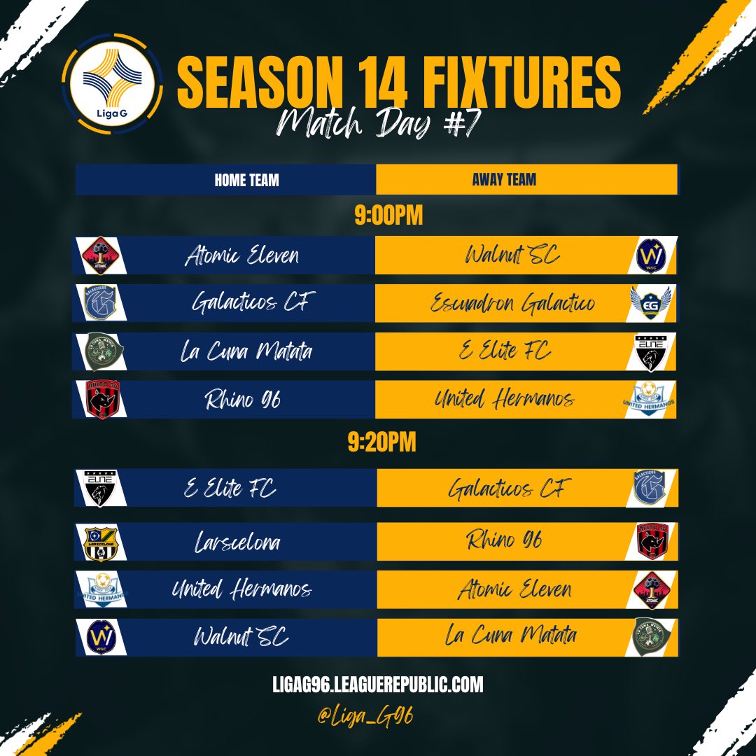 Liga_G96's tweet photo. High Stakes, Big Plays: Matchday 7 Brings the Heat!🔥 #LigaG https://t.co/LTqwLvbaYz