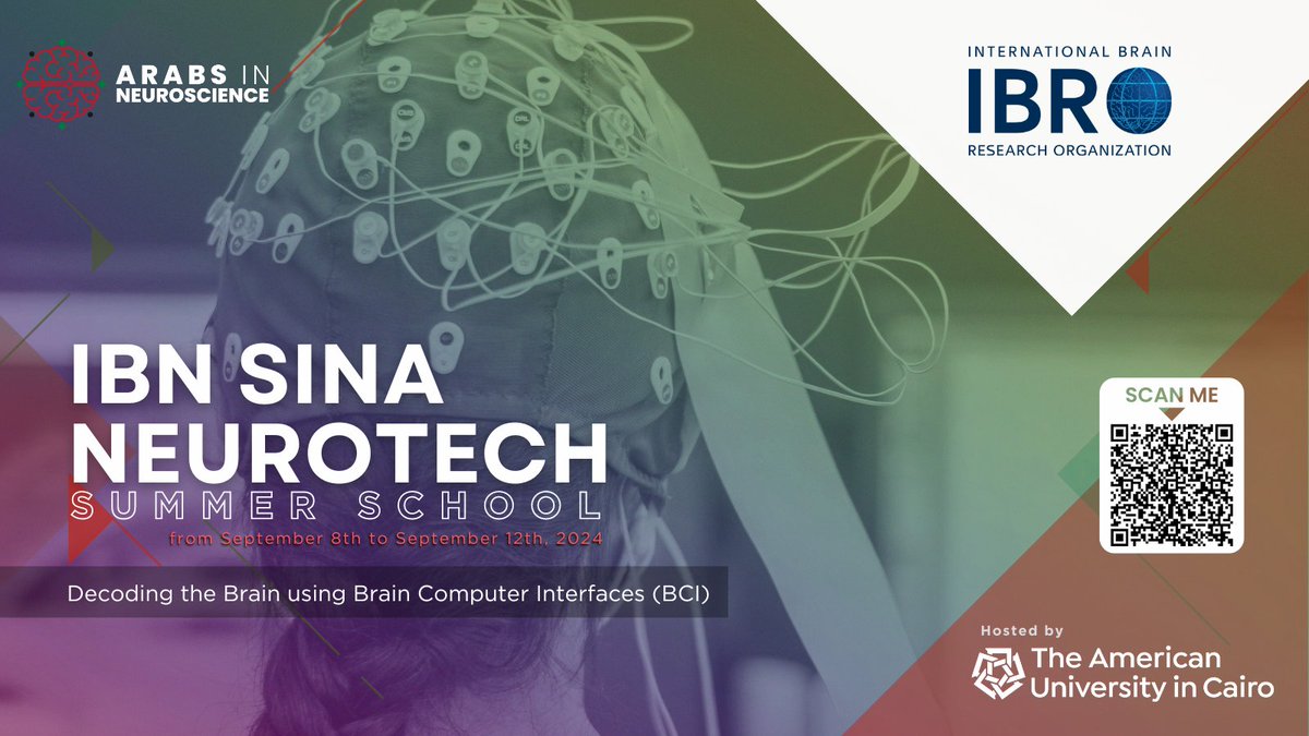 NEW SUMMER SCHOOL ALERT 🚨🚨🚨
Applications are now open for the Ibn Sina Neurotech Summer School in Cairo, Egypt. Our first in-person event where you will learn how to build a BCI system using EEG. Supported by <a href="/IBROorg/">IBRO - International Brain Research Organization</a>
Apply before August 18th
Here: forms.gle/bHS4i9KkNseND2…