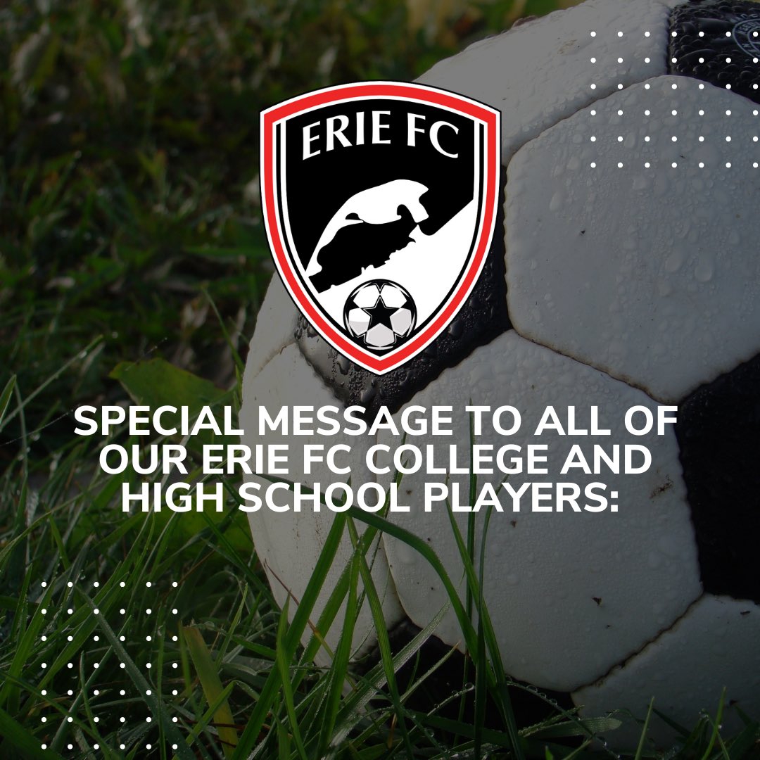 Good luck to all of our ERIE FC high school and college players as they go into their fall soccer season. We are so proud of you and wishing you the best of luck! ⚽️ #eriefc