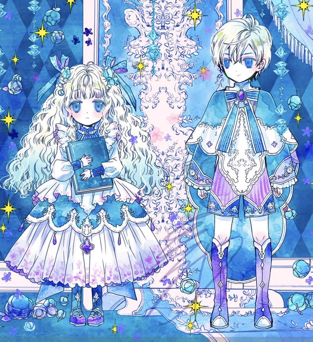 毎日暑いので涼しげな色のイラストを選んでみた#虫かぶり姫 