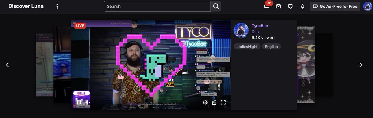 ItsAhTrap's tweet photo. Thank you @Twitch for featuring me again today for the continued launch of the DJ Program 🥲

We hit 8,600 people watching! 100K who saw the stream! Thank you thank you thank you!!!!!! 

Join the Bae Fam here: https://t.co/Q6fYsbT0TL 💜 https://t.co/p1sahT69ti