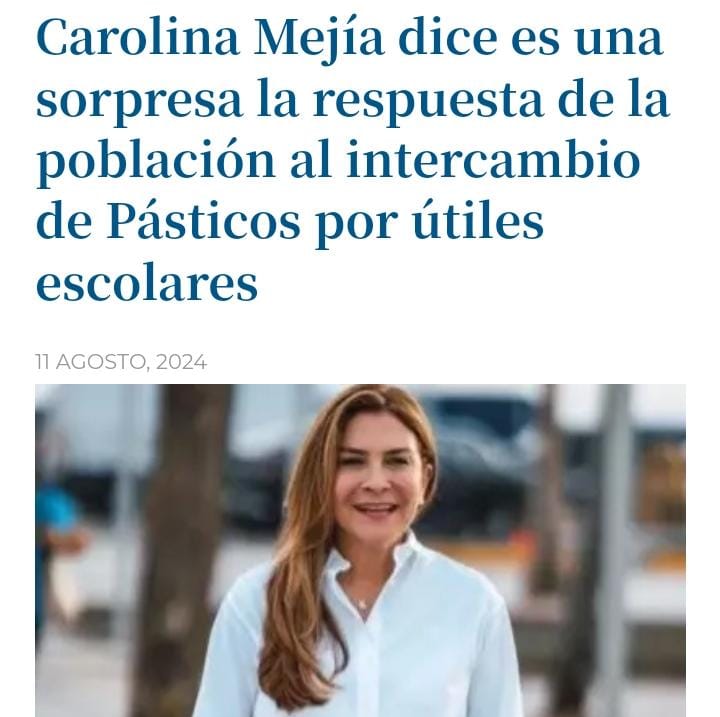 Nicolas Fortunato (@nicolasfortm) on Twitter photo Excelente la iniciativa de @carolinamejiagomez, ojalá las alcaldías del gran Santo Domingo emulen esta iniciativa y que la misma sea permanente para lograr retirar la mayor cantidad de plástico de las ciudades. <a href="/geronimobetty/">Betty Geronimo</a> <a href="/dioastacio/">Dío Astacio</a> @roajulian258 Excelente la iniciativa de @carolinamejiagomez, ojalá las alcaldías del gran Santo Domingo emulen esta iniciativa y que la misma sea permanente para lograr retirar la mayor cantidad de plástico de las ciudades. <a href="/geronimobetty/">Betty Geronimo</a> <a href="/dioastacio/">Dío Astacio</a> @roajulian258