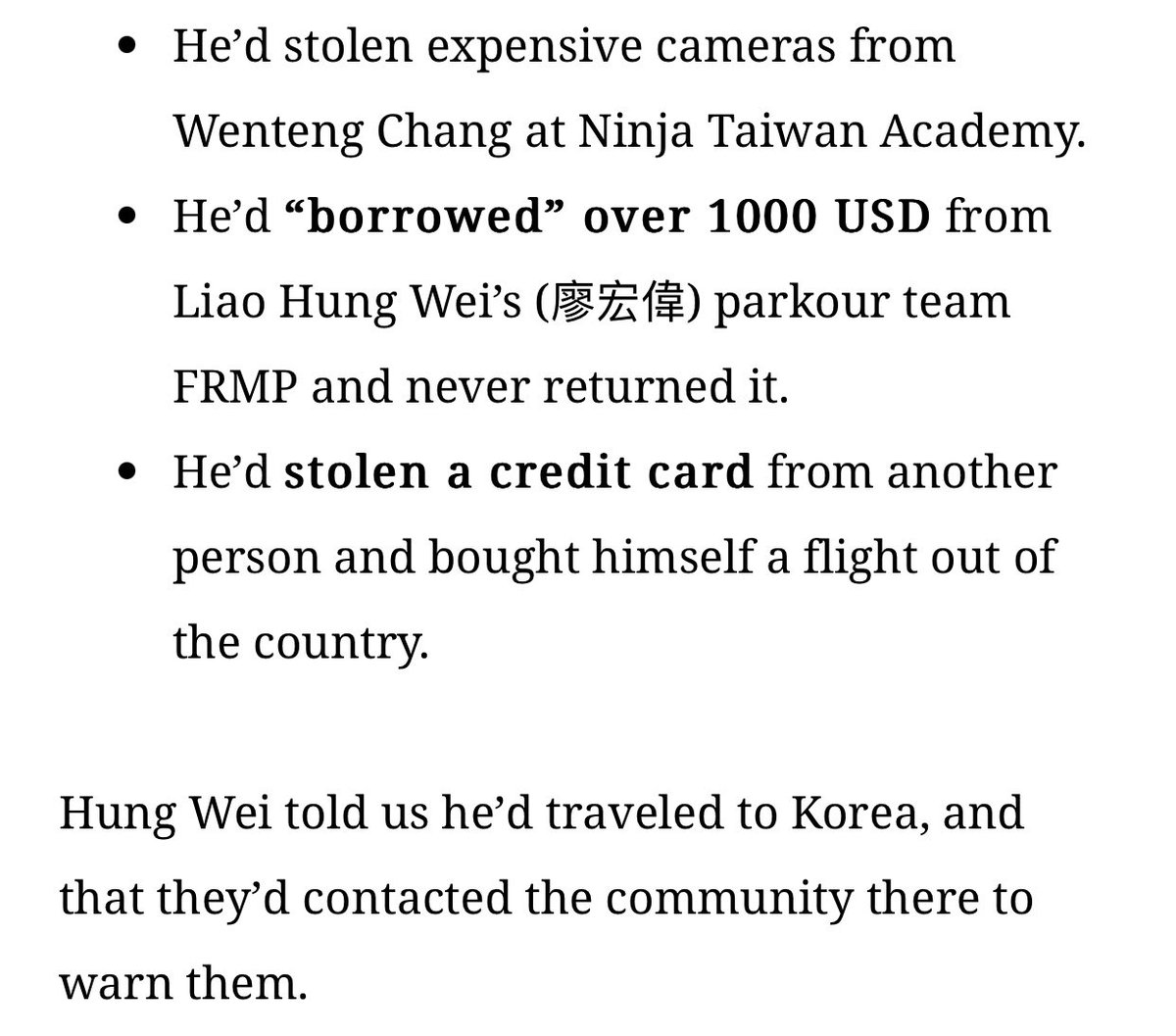 StephensonAlert's tweet image. Further  details of MJS stealing from parkour communities in Taiwan 🇹🇼