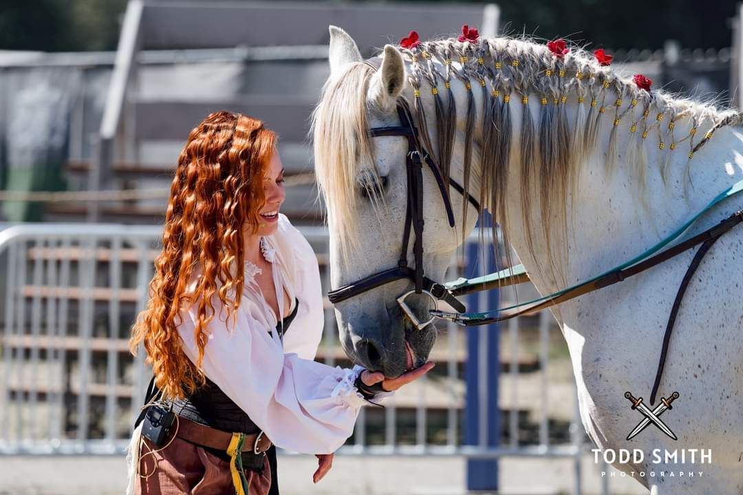 The lovely Lady Scarlett and the majestic Tempest! Only only one more weekend left! Saturday is SOLD out but Sunday is open (tix going FAST!) washingtonfaire.com
