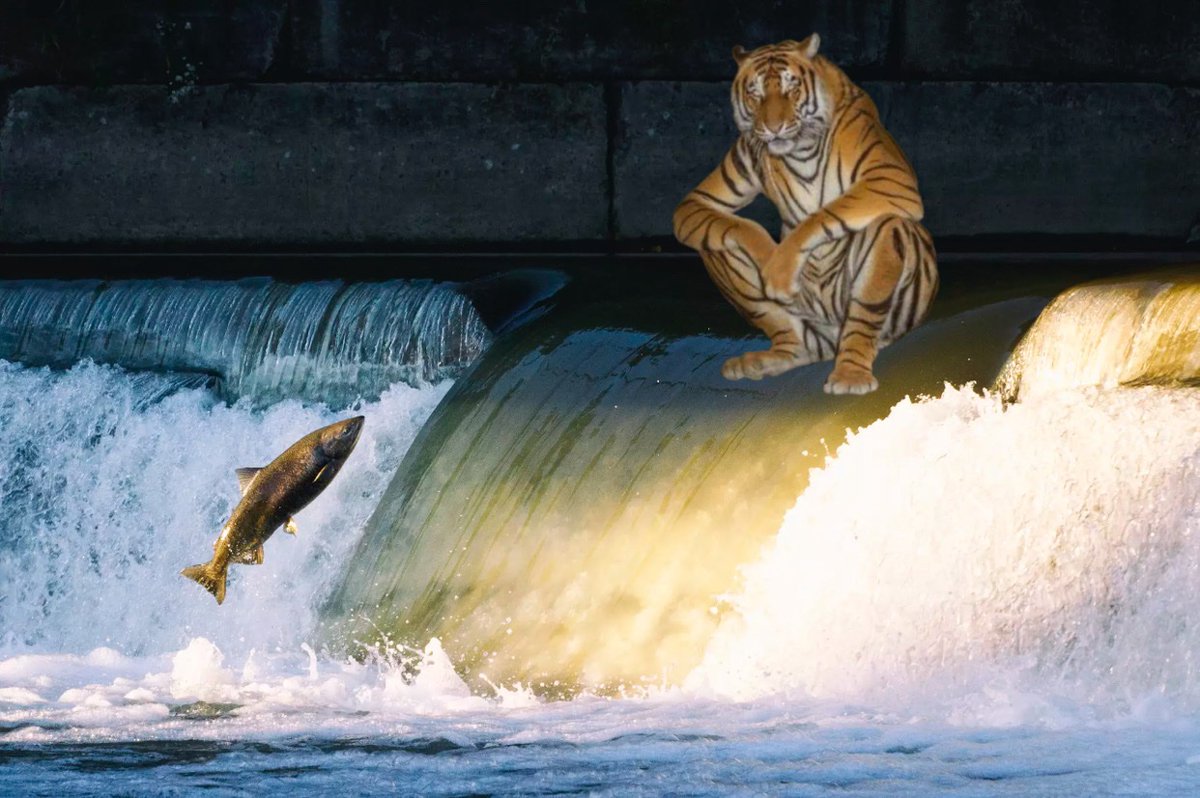 USDTiger's tweet image. Tiger loves a salmon snack $USDT