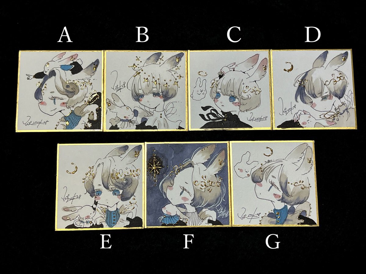 ♢【原画】ミニ色紙7点 