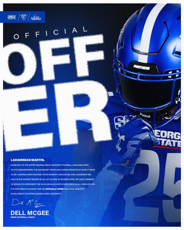 Committed 💯
<a href="/DellMcGee/">Dell McGee</a> <a href="/Coach_heals/">Will Healy</a> <a href="/GeorgiaStateFB/">GSU Football</a> <a href="/Rivals/">Rivals</a> <a href="/On3sports/">On3</a> <a href="/CoachWatson_48/">Scoot Watson</a> <a href="/JLMannHigh/">J. L. Mann High</a>