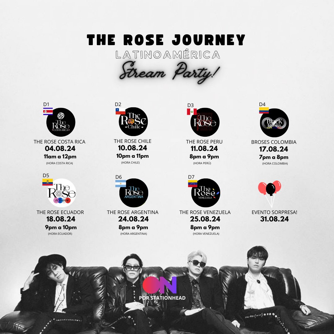 black_rose_vnzl's tweet photo. 🌹 BLACKROSES LATAM ATENCIÓN
Broses tenemos un proyecto de Aniversario para @TheRose_0803 por STATIONHEAD todos los fines de semanas de Agosto.
únete hacer un recorrido por toda discografía 🎧
Nos vemos en Stationhead 🤟🏼
#더로즈 #TheRose #TheRoseDual
#7MOANIVERSARIOTHEROSE https://t.co/J0LKGGPoa7