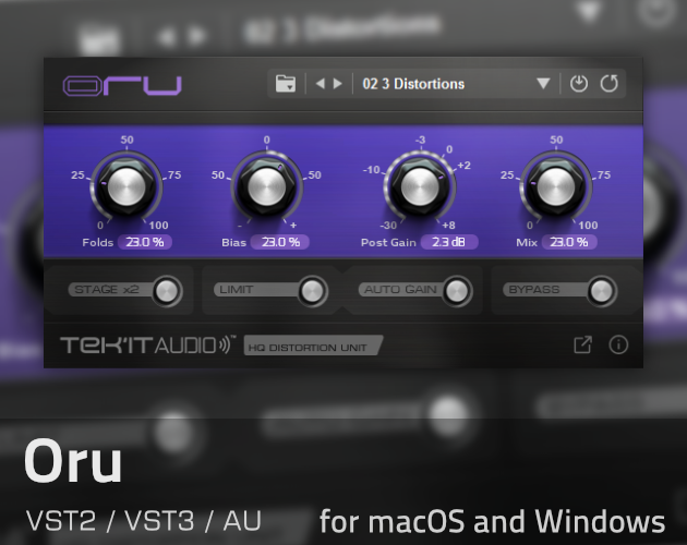 TekitAudio's tweet photo. Oru a high quality wavefolder distortion plug-in for VST2, VST3 and Audio Unit is back at https://t.co/Bm0d9V7yrj

#vst #audioproducer #vstplugin #effect #distortion #audiounit #musicproducer #musicproduction #audio https://t.co/DJtriW3XxX