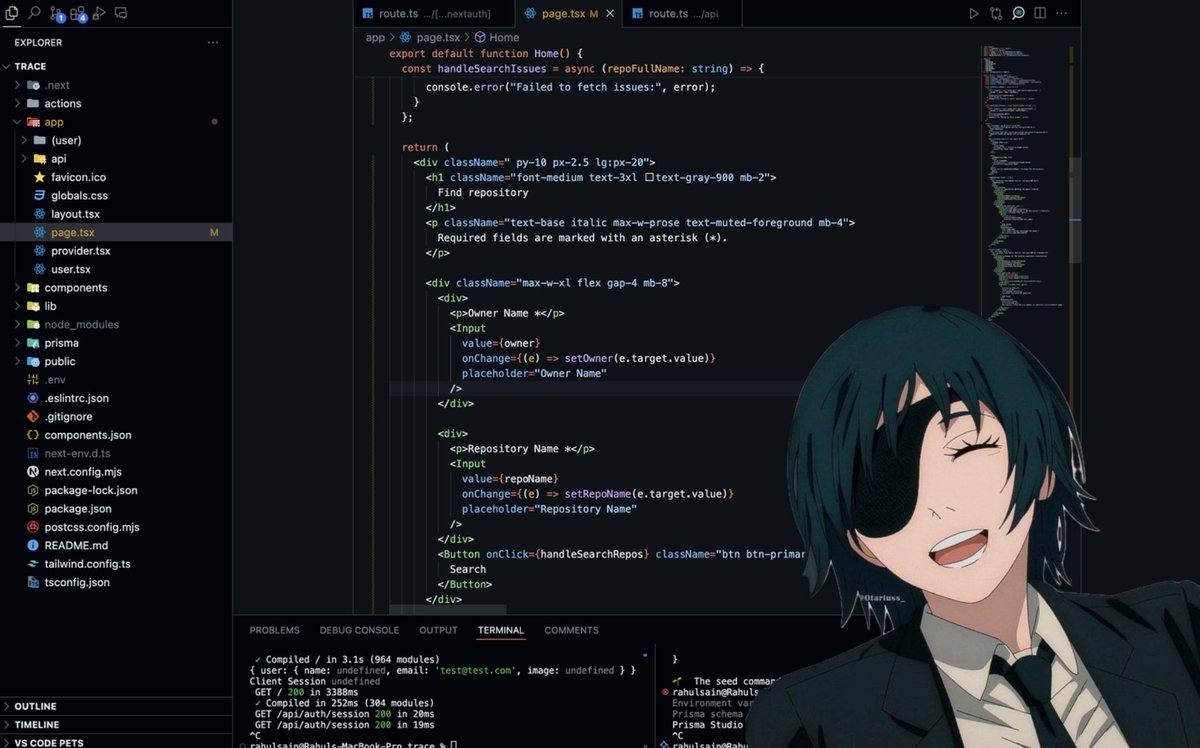 Rahulsainlll's tweet image. Day 155 & 156 of #1000DaysOfCode
- building git-trace
- and made assignments