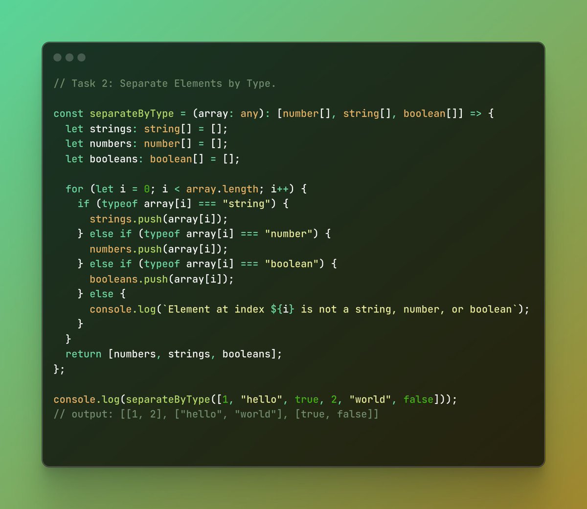 realg701's tweet image. Day 6:-
Task 1: Calculator that can perform => + | - | * | / .
Task 2: Separate Elements by Type.
30 days coding challenge started by #Hello_Coders admins Kanwal Heer | Naimal Arain | Filza Khan
#Hello_Coders_Probelm_Solving_Challenge
#Problem_Solving
#Challenge
#DSA