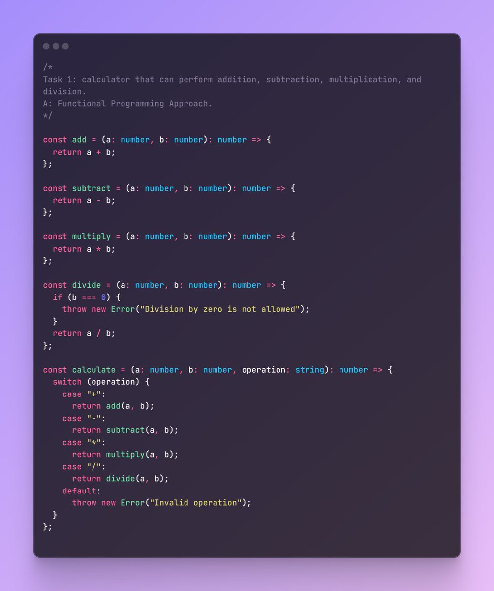 realg701's tweet image. Day 6:-
Task 1: Calculator that can perform => + | - | * | / .
Task 2: Separate Elements by Type.
30 days coding challenge started by #Hello_Coders admins Kanwal Heer | Naimal Arain | Filza Khan
#Hello_Coders_Probelm_Solving_Challenge
#Problem_Solving
#Challenge
#DSA
