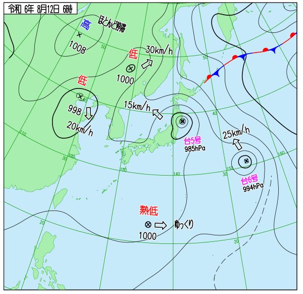 yoppy0118's tweet photo. 台風5号はまもなく東北に上陸
→東北を横断
その後を追うように台風6号が🌀
日本の南には地上天気図には描かれない
上空の寒冷低気圧があり、
台風を西に寄せ付けず、
高気圧にブロックされた台風は
北上できない状態🌀
県内は13日にかけても
晴れ&amp;猛暑が続きます🥵 https://t.co/RWunNNOQ8f
