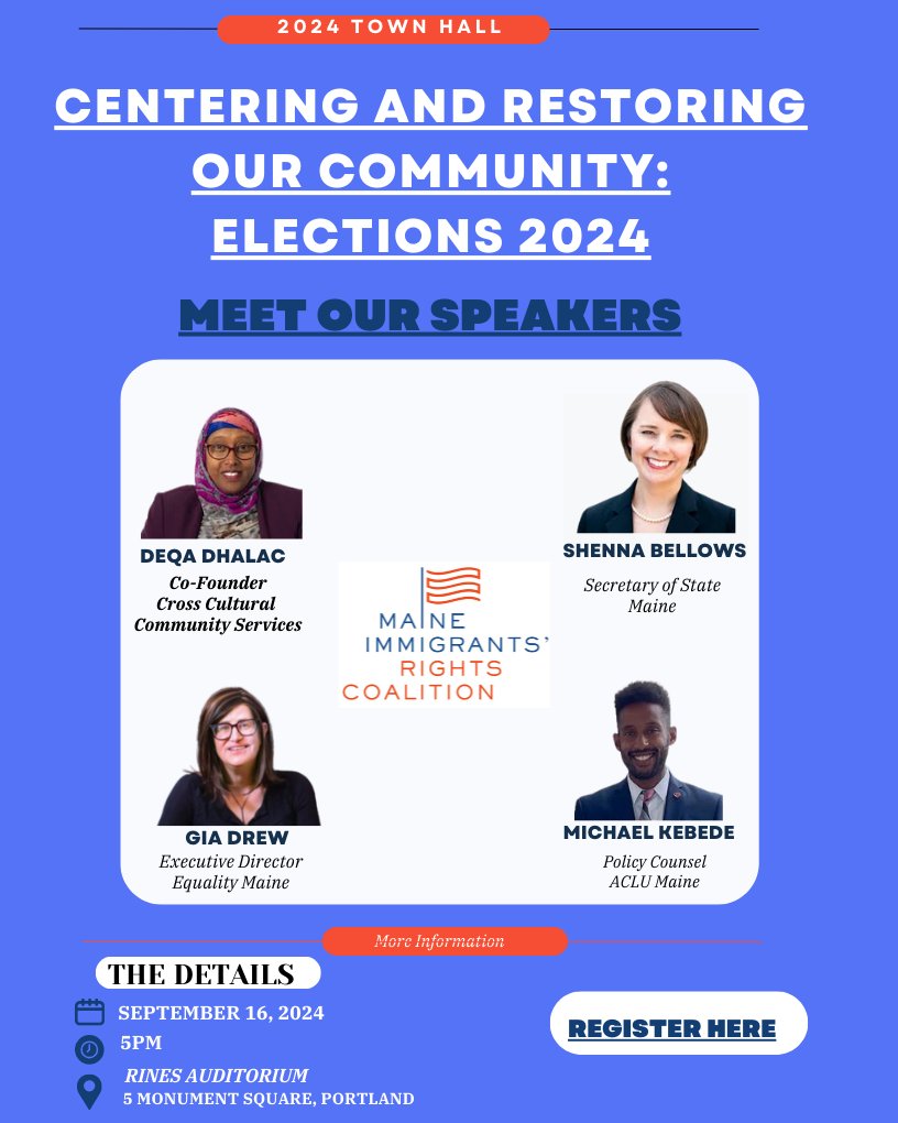 Register Now!!
The Town Hall will highlight key topics such as Intersectionality: Why it Matters Now, Protecting Immigrant Communities, Voter Registration, Safety, and Education, and the recent Proposed Immigration Policies.  

Register now:
eventbrite.com/e/971770791597…