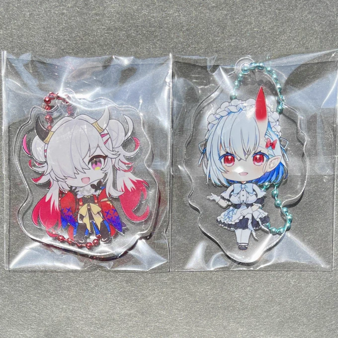 そしてウチの新作は、蓮鬼ねむ発売記念グッズ#蓮鬼ねむ &amp; #夢酔じょうこ アクリルキーホルダーSET(2人SETで1000円、単品だと700円)が出るよー #ついなちゃん #SynthesizerV #C104 #歌ついなちゃん #コミックマーケット104 
