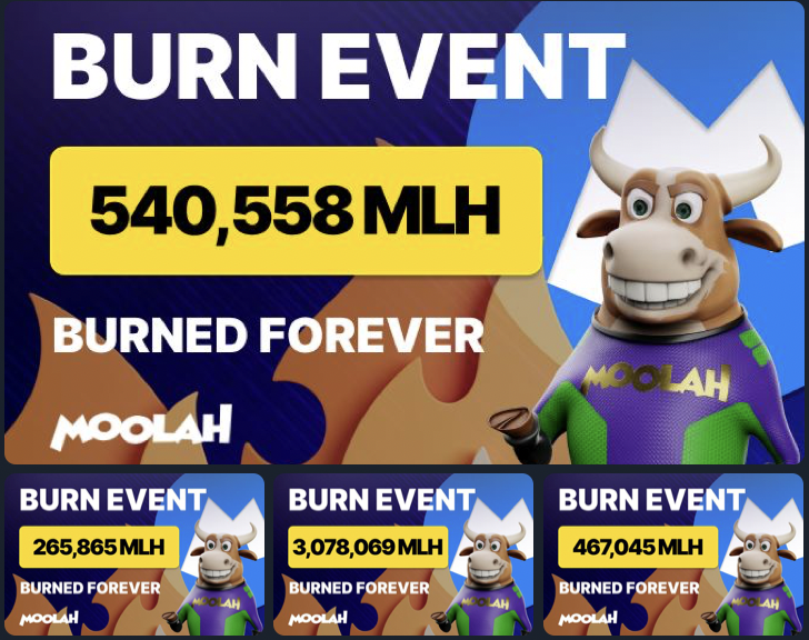 MoolahGaming's tweet photo. Insane 4,351,537 $MLH burned in the last week 🤯🤯

#moolah #casino #burn https://t.co/Hc4Hz0wQCD