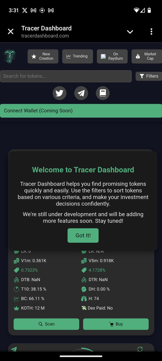 <a href="/blknoiz06/">Ansem 🧸💸</a> Hey brudda, from time to time I shill good content &amp; entries to you.
I think it's why you followed me 🤝 
Watch $TRACER
@Tracer0X0
AkaURBsD3nVB4YSNjMQK1DRWxRSmU3SGzKnPf2WTpump

 analytics dapp for DEX and pump.fun $SOL tokens.
Only day 1
tracerdashboard.com