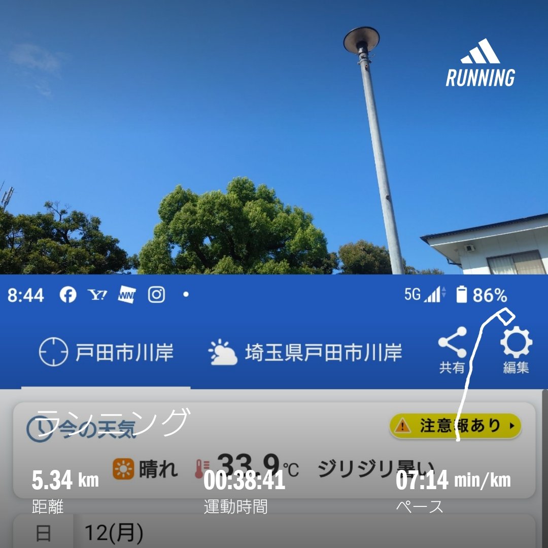 homma_t's tweet photo. 昨日、盆踊りのやぐらが片付けられて、公園の風景は日常に戻りました。
しかし、この時間で尋常じゃない暑さ!
走る距離はこれぐらいにしておかないとダメージが残りますね🏃♂
#run #running #mondayrun #holidayrun #augustrun https://t.co/3CcyUF1gDf