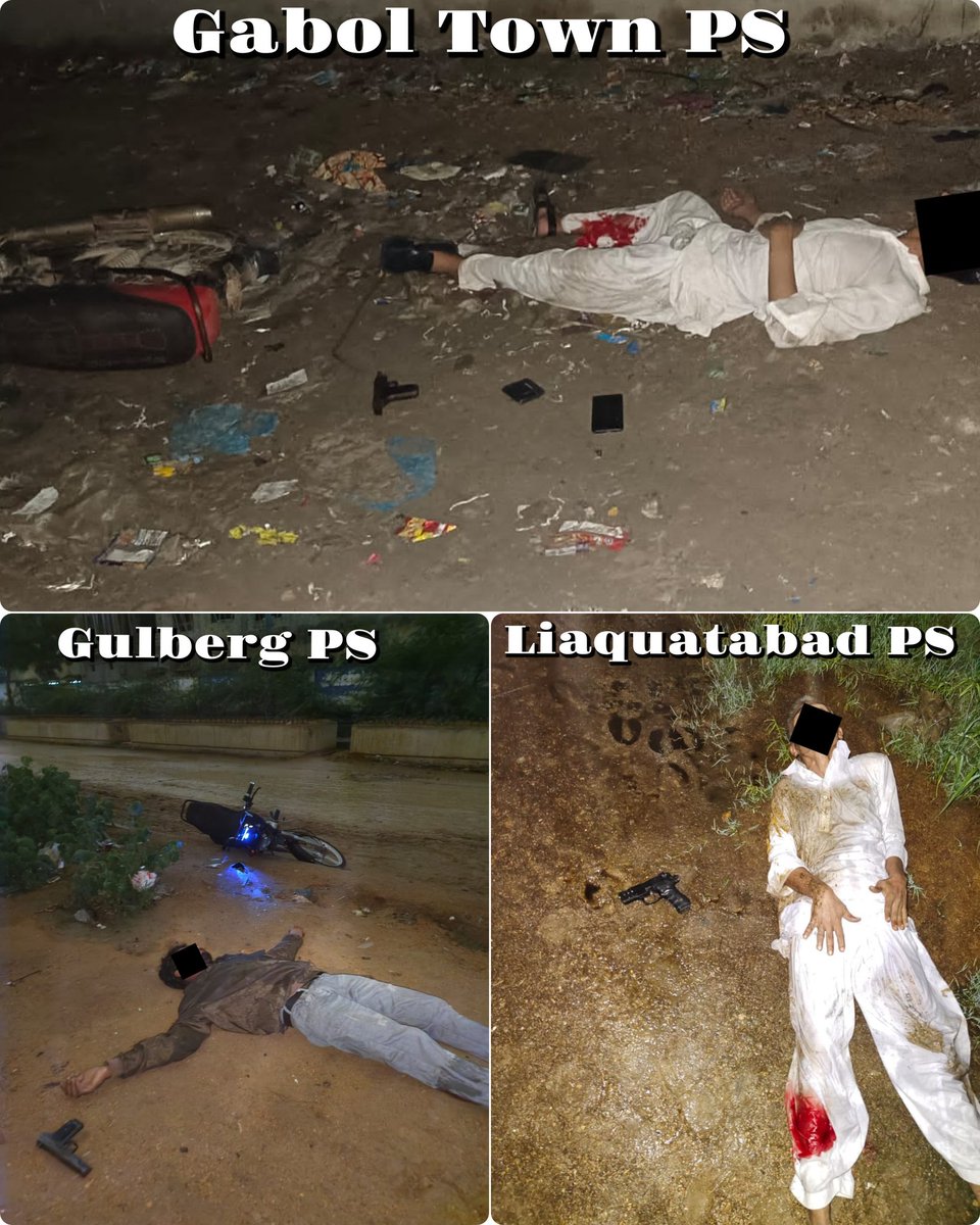 SSPDistCentral's tweet photo. District Central Police caught in encounter with Street Criminals in the AOR of different PSs as follows 

Gabol Town PS : 1 accused arrested in injured condition.

Gulberg PS : 1 accused arrested in injured condition.

Liaquatabad PS : 1 accused arrested in injured condition. https://t.co/XLJrDrJ9gv