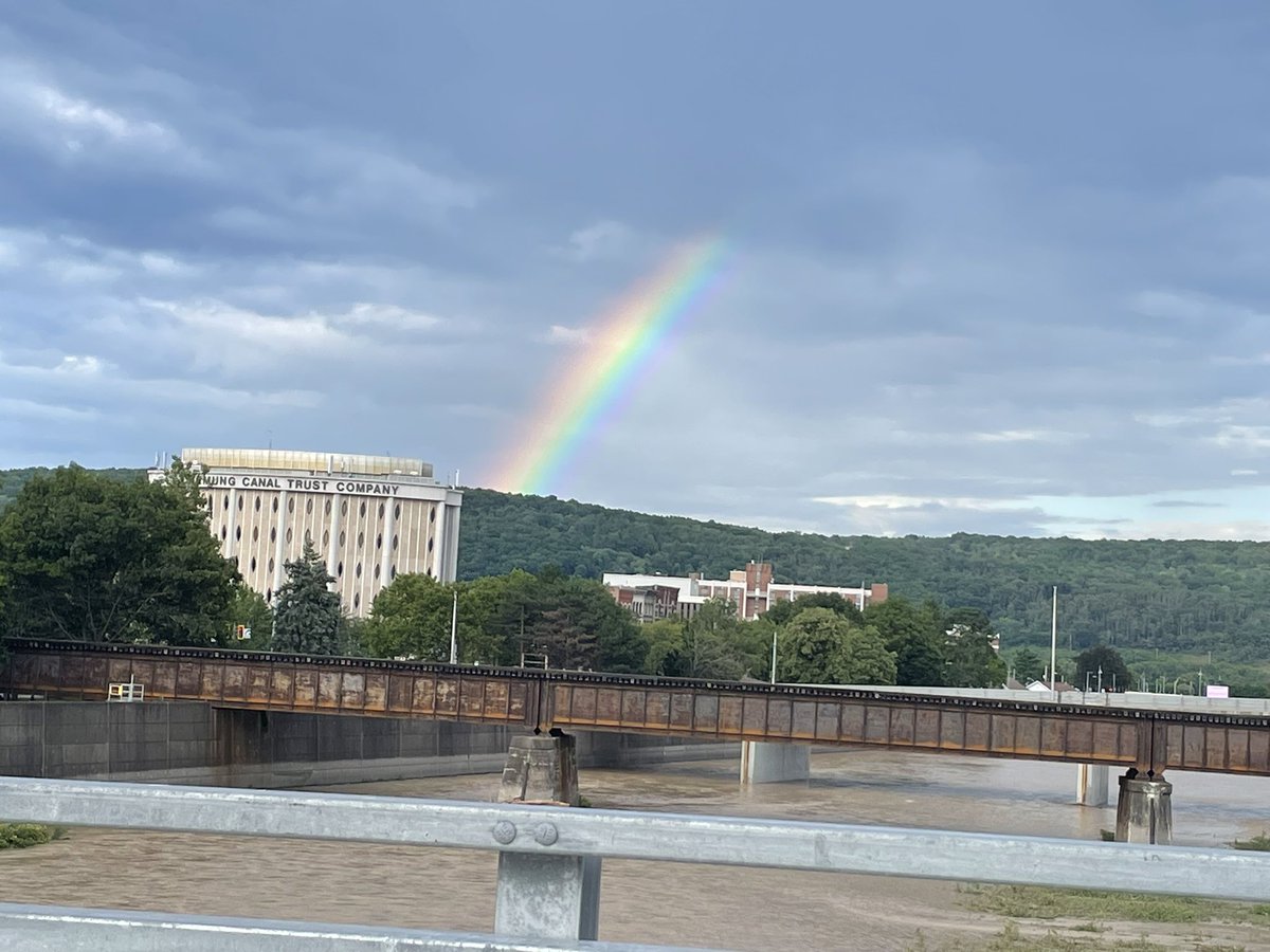A beautiful rainbow this evening on the Main St Bridge in Elmira following the rain we saw earlier!!