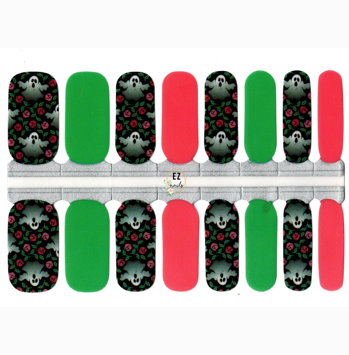 eznailsstore's tweet photo. 👻✨ Get into the spook-tacular spirit with our Ghosts and Roses Nail Wraps! These pink and green Halloween decals are perfect for adding a hauntingly beautiful touch to your nails. 🌹💅 Click the link to discover these enchanting nail designs and treat yourself this season! #Hal https://t.co/8LmX98tJ9x