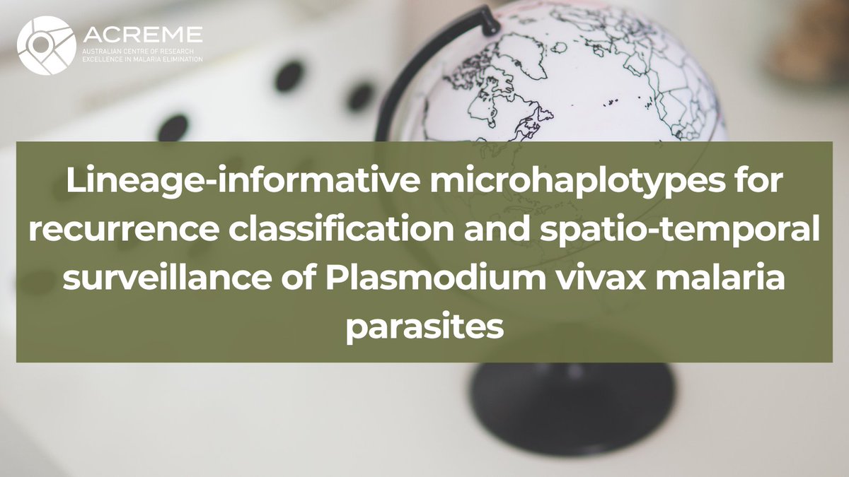 ACREME (@acreme2030) on Twitter photo "We demonstrate that carefully selected panels for IBD characterisation can not only resolve P. vivax relatedness relationships within patients, but also have broad utility for spatiotemporal use cases." shorturl.at/J2y5
<a href="/SarahAuburn2/">Sarah Auburn</a> <a href="/ricprice99/">Ric Price</a> <a href="/MenziesResearch/">Menzies Research</a>
#malaria "We demonstrate that carefully selected panels for IBD characterisation can not only resolve P. vivax relatedness relationships within patients, but also have broad utility for spatiotemporal use cases." shorturl.at/J2y5
<a href="/SarahAuburn2/">Sarah Auburn</a> <a href="/ricprice99/">Ric Price</a> <a href="/MenziesResearch/">Menzies Research</a>
#malaria