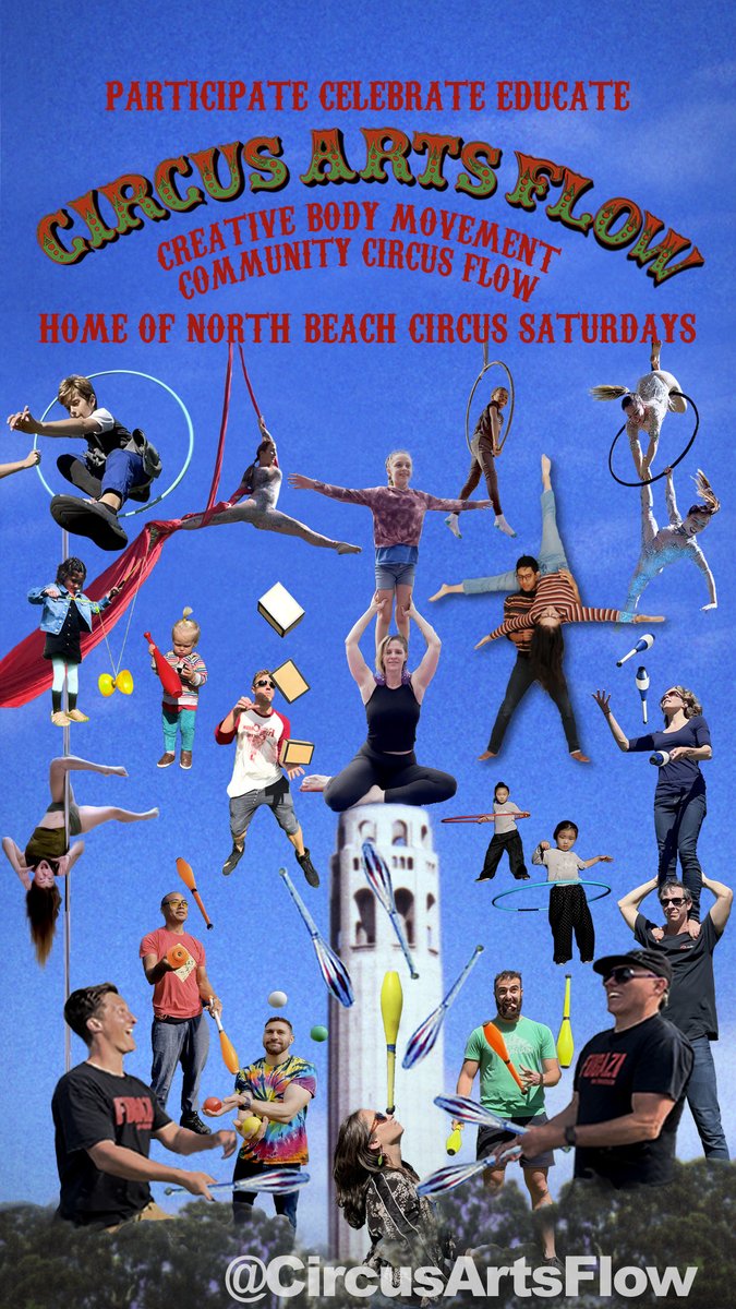Circus Arts Flow explores how creative body movement calms your nervous system to create flow and how sharing these skills publicly can build community and create unity. Learn more at CircusArtsFlow.com and check out our weekly event in SF "North Beach Circus Saturdays"