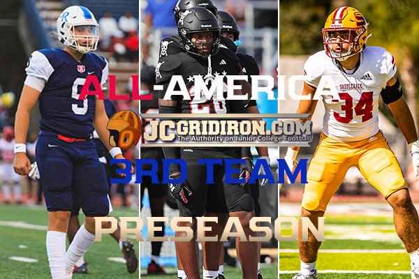 Brad Hoiseth (@bradhoiseth) on Twitter photo Meet some of the guys from the JCGridiron Preseason All-America 3rd Team this week at jcgridiron.rivals.com
<a href="/nolimitbvn/">Benneth Nnanna Jr</a> <a href="/dangbangout51/">LaDamion “Dangg💥” Williams 🤧</a> <a href="/JeremiahWill77/">Jeremiah Williams</a> <a href="/Jaydenflores73/">Jayden Flores</a> <a href="/Payton_McD_/">Payton McDonald</a> <a href="/KarsonSeaman/">Karson Seaman</a> <a href="/ChanceHolloman/">Chance Holloman</a> <a href="/XavierWerrellXW/">Xavier Werrell</a> <a href="/NoahPriddy79/">Noah Priddy 6’6 330</a> <a href="/Romo_235/">Brandon Romo</a> <a href="/Aubrey_Scott17/">Aubrey Scott</a> Meet some of the guys from the JCGridiron Preseason All-America 3rd Team this week at jcgridiron.rivals.com
<a href="/nolimitbvn/">Benneth Nnanna Jr</a> <a href="/dangbangout51/">LaDamion “Dangg💥” Williams 🤧</a> <a href="/JeremiahWill77/">Jeremiah Williams</a> <a href="/Jaydenflores73/">Jayden Flores</a> <a href="/Payton_McD_/">Payton McDonald</a> <a href="/KarsonSeaman/">Karson Seaman</a> <a href="/ChanceHolloman/">Chance Holloman</a> <a href="/XavierWerrellXW/">Xavier Werrell</a> <a href="/NoahPriddy79/">Noah Priddy 6’6 330</a> <a href="/Romo_235/">Brandon Romo</a> <a href="/Aubrey_Scott17/">Aubrey Scott</a>