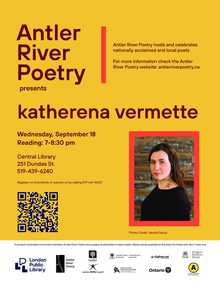 poetrylondon_ca's tweet photo. We'll share our full 2024-25 lineup soon, but for now, we're thrilled to announce our first event:

Acclaimed novelist/poet katherena vermette!

Wed Sept 18th
Central Branch @londonlibrary 
251 Dundas St #ldnont 

MAKE SURE to reserve your FREE seat here:
https://t.co/qvcoesiIsr https://t.co/9RWWhAIQnT