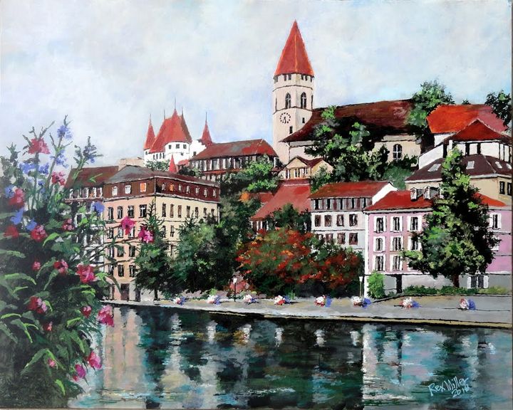 RexMill84914874's tweet photo. Art of the Day: "Village of Thun". View at: https://t.co/6DXzFDy9gc https://t.co/UerdR68jui