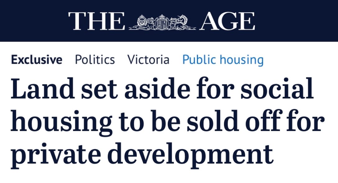 Labor are yet again selling off public land earmarked for public housing to the highest bidder. 

To do this in the midst of the worst housing crisis we've ever seen, with 120,000 Victorians on the waitlist for public housing?

Absolutely disgraceful.