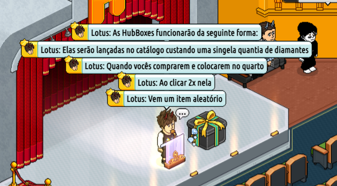 Hubbicho's tweet photo. 📦 As HubBoxes só podem ser abertas no seu próprio quarto ou em quartos onde você tem direitos. E atenção: elas só podem ser abertas durante a semana em que estão no catálogo! Isso mesmo, uma semana inteira! Após esse prazo, elas se tornam um item decorativo único. 🌟✨ https://t.co/Q3iI5ORqrA