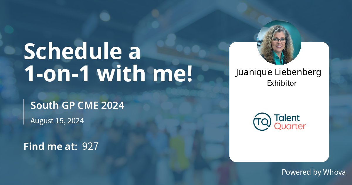 juanlie72's tweet photo. Are you attending the GPCME in Christchurch this week? Drop me a DM to schedule a 1-on-1 with me. @TalentQuarter we build #connectionswithimpact #connec@GP_CME,#gpcme,#gpcmesouth - via #Whova Event Platform https://t.co/b3UcMTcNXV