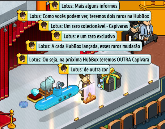 Hubbicho's tweet photo. 🤔 Mas o que vem dentro das HubBoxes? Moedas de diamantes, diamantes médios, um raro colecionável capivara, um raro exclusivo, um pixel ou... lixo! Os raros colecionáveis não mudam, então na próxima HubBox será uma capivara de outra cor. 🦛💎✨ https://t.co/KrtIzHp8lM