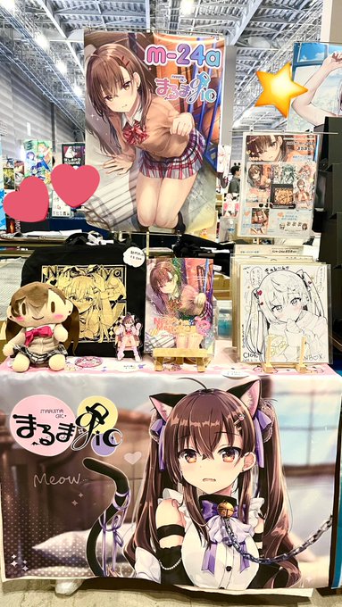 まるまgic設営完了しました!✨🐰 東7「m-24a」にてお待ちしております! 暑いと思いますので、気をつけてお越しください🐰  本日はよろしくお願いいたします!