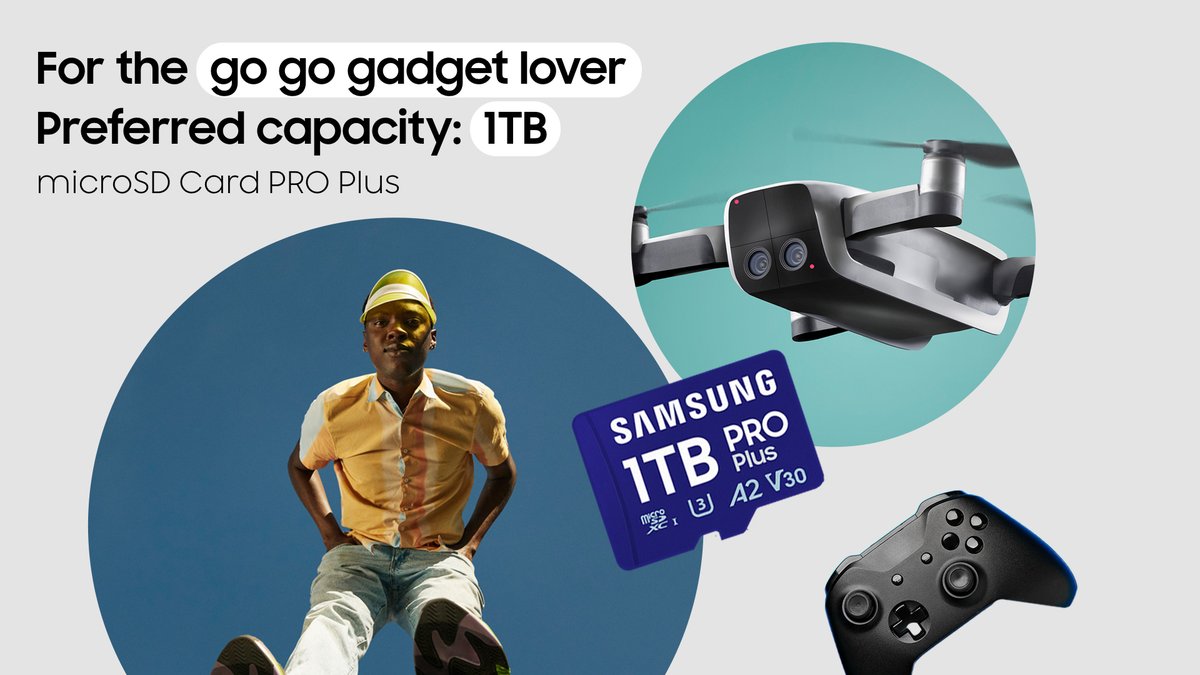 SamsungDSGlobal's tweet photo. No matter who you are and what kind of memories you're creating, #SamsungMemory has a PRO-series microSD card right for you. Are you a #PROUltimate, #PROEndurance, or #PROPlus? Swipe through and discover what Samsung microSD Memory Card is right for your persona. https://t.co/x1Zw87XoKd
