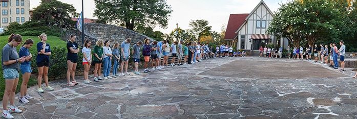 CovenantCollege's tweet photo. We're excited for new students to come to campus, but we know that this transition to college can be full of mixed emotions. Know that our orientation team is praying for our students and their families, and we're here to help however we can! (Photo from last year's prayer walk) https://t.co/TYpG2FiwxG